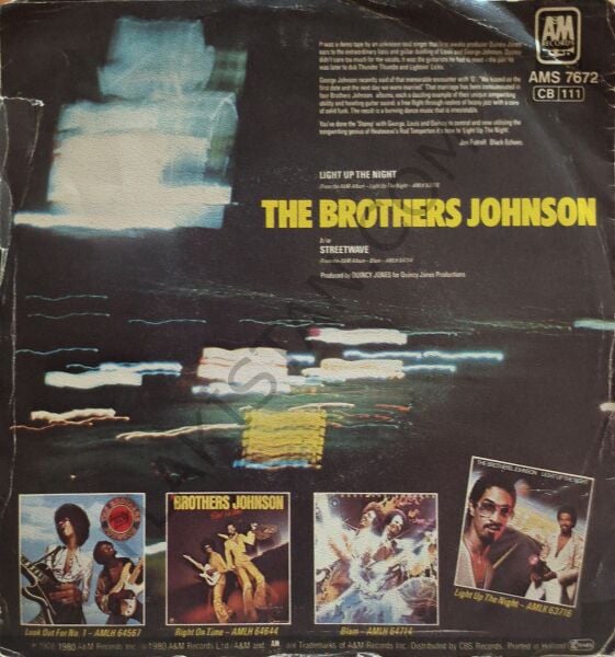 The Brothers Johnson* – Light Up The Night 45 LİK PLAK