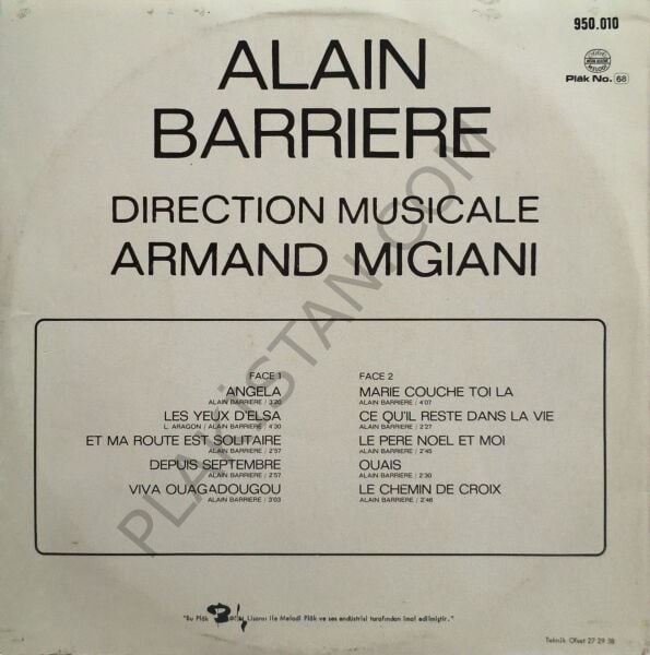 Alain Barrière LP PLAK