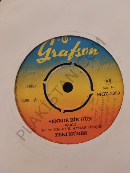 Zeki Müren - Senede bir gün 45 lik PLAK