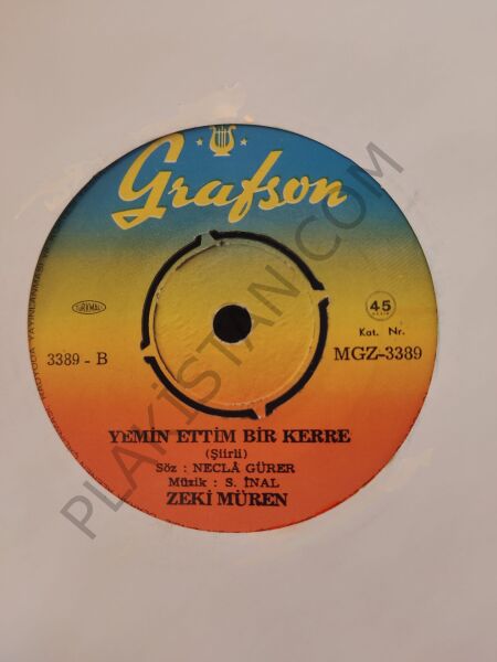 Zeki Müren - Senede bir gün 45 lik PLAK