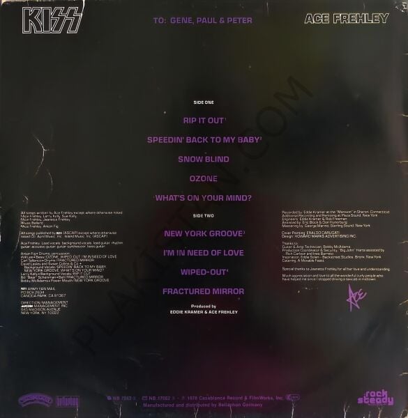 Kiss, Ace Frehley  LP PLAK