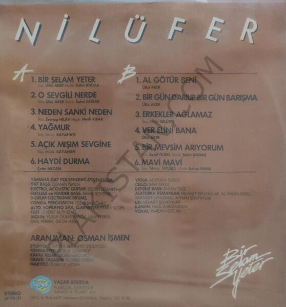Nilüfer &  Bir Selam Yeter LP PLAK