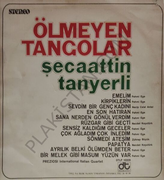Şecaattin Tanyerli - Ölmeyen Tangolar LP