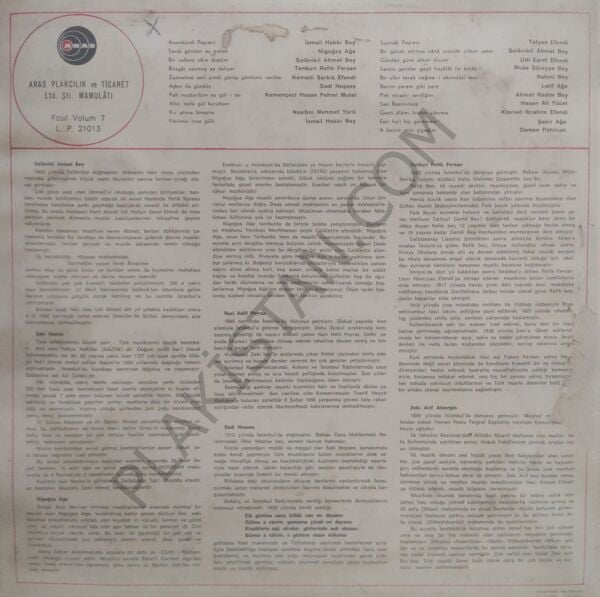 Acemkürdi Suzinak Faslı Şef & Kemal Gürses LP PLAK