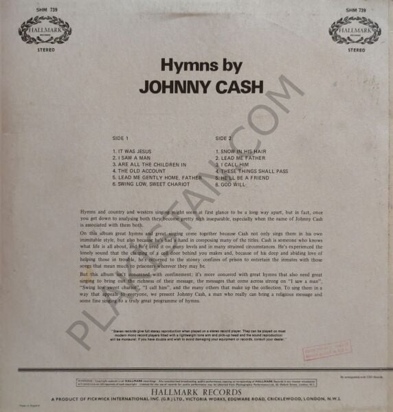 Johnny Cash – Hymns By LP PLAK