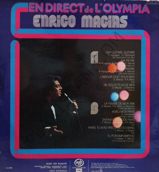 Enrico Macias – En Direct De L'Olympia LP PLAK