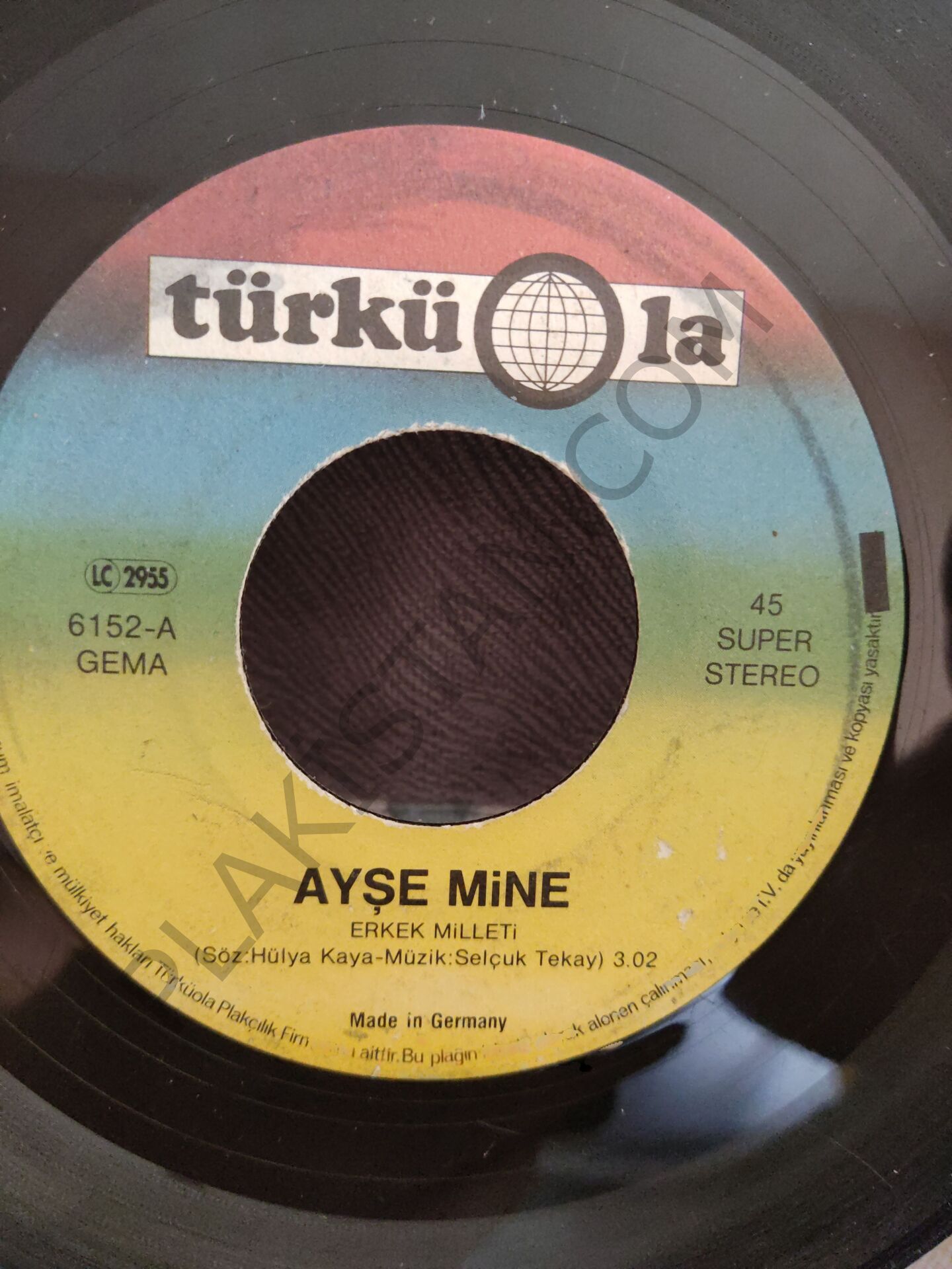 Ayşe Mine - Alman Baskı - Erkek milleti 45 lik PLAK
