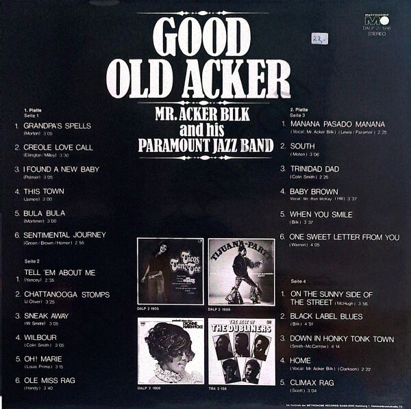 Mr. Acker Bilk And His Paramount Jazz Band – Good Old Acker 2  LP PLAK