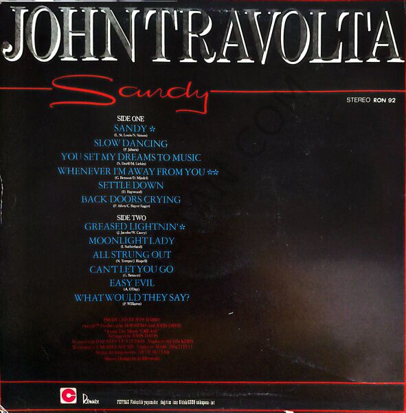 John Travolta – Sandy LP PLAK