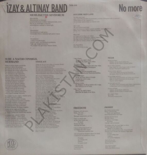 Özay & Altınay Band No More LP