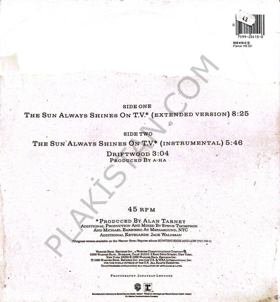 a-ha – The Sun Always Shines On T.V. MAXİ LP PLAK