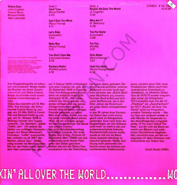 Status Quo – Rockin' All Over The World LP PLAK