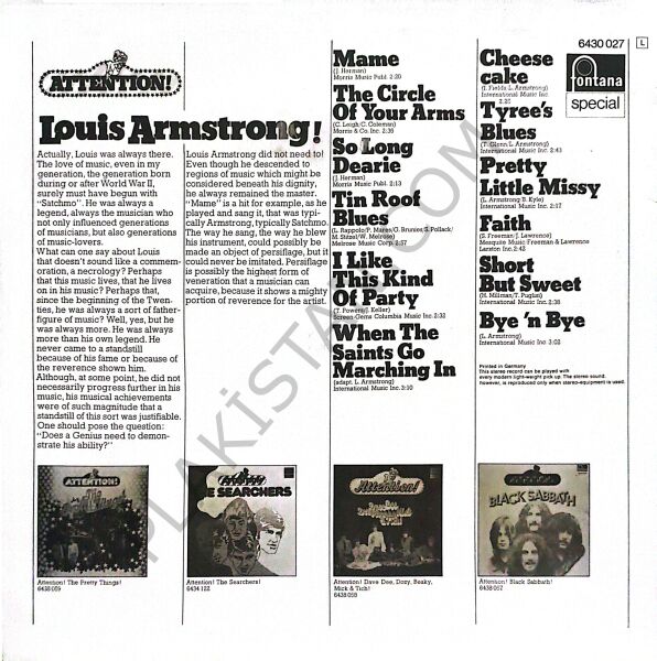 Louis Armstrong – Attention!  LP PLAK