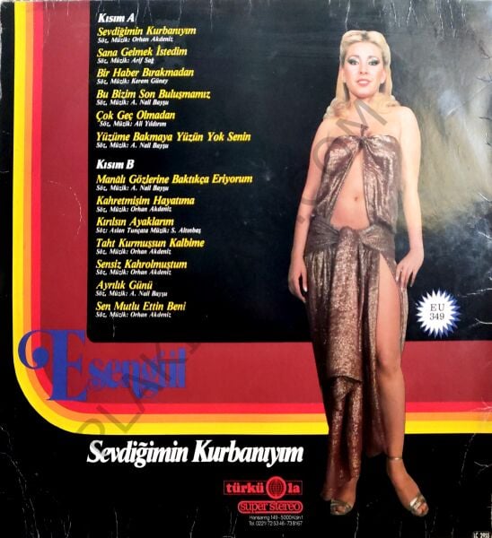 Esengül Sevdiğimin Kurbanıyım. Türkola Alman baskı LP PLAK