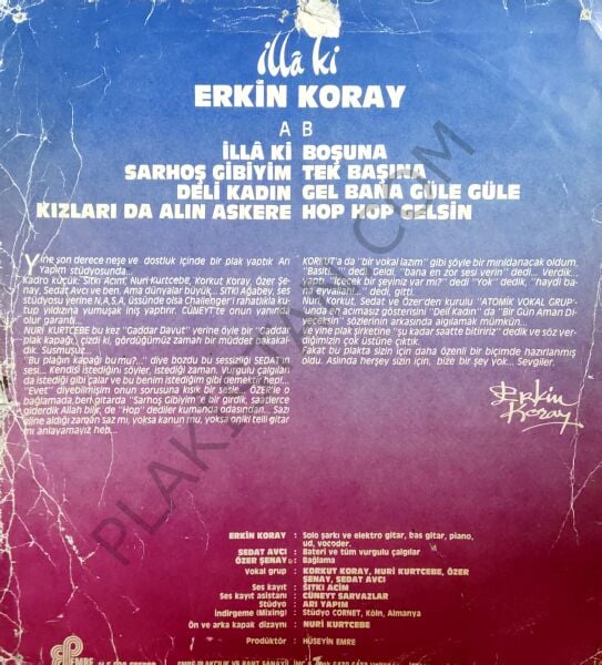 Erkin Koray İlla ki LP PLAK