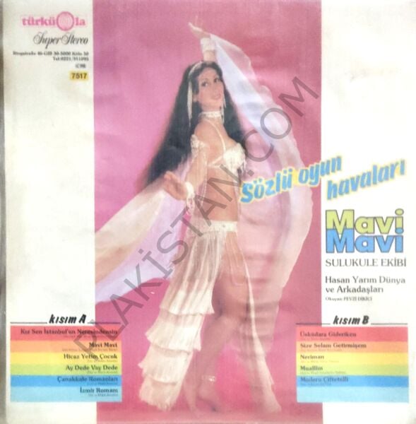 Sözlü Oyun Havaları Mavi Mavi Türkola Alman baskı LP PLAK