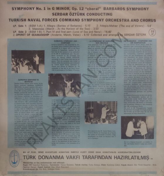 Serdar Öztürk Barbaros Senfonisi ve Gemicilik Opereti LP