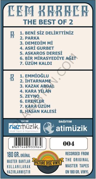 Cem Karaca - The Best Of 2 PİCTURE LP PLAK