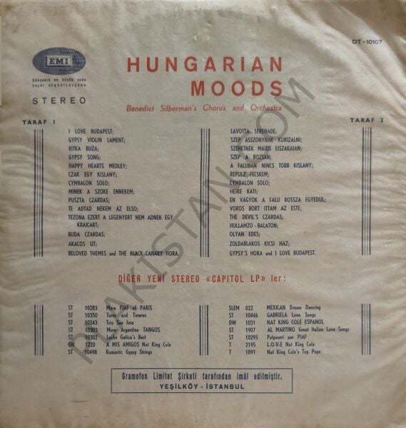 Benedict Silberman's Chorus & Orchestra* – Hungarian Moods LP PLAK