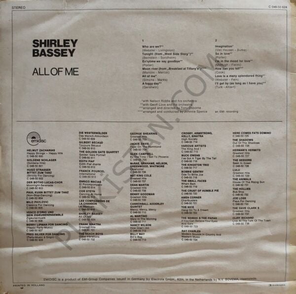 SHIRLEY BASSEY - ALL OF ME LP PLAK