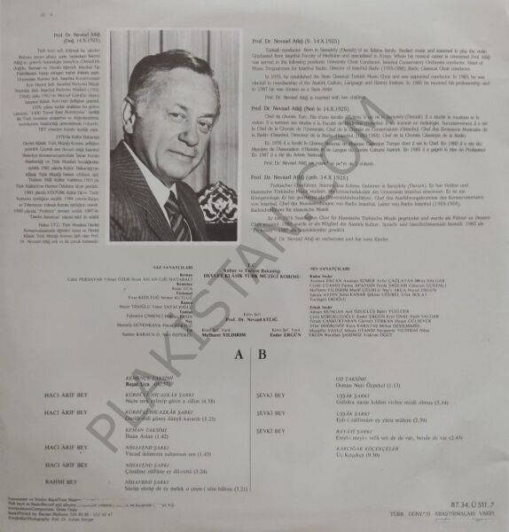 Prof. Dr. Nevzad Atlığ Klasik Türk Musikisi Hacı Arif BeyLP