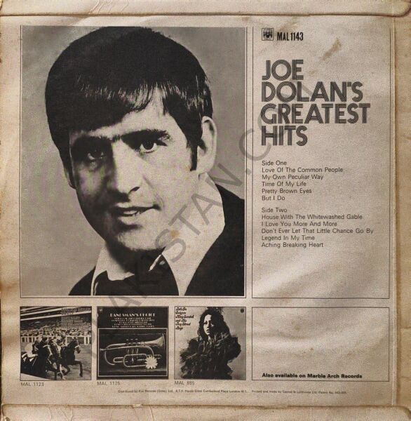 Joe Dolan – Joe Dolan's Greatest Hits LP PLAK