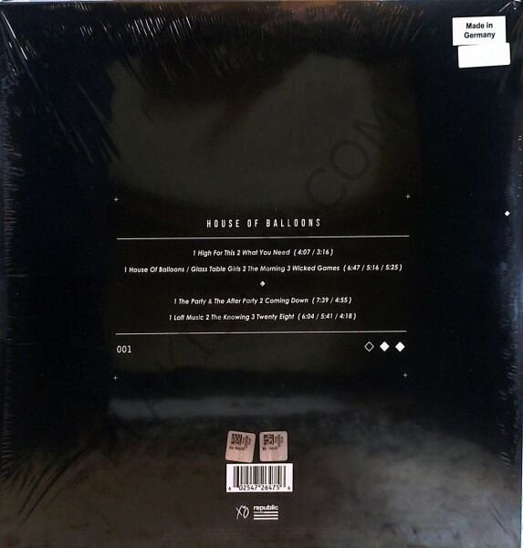 THE WEEKND - HOUSE OF BALLOONS LP PLAK