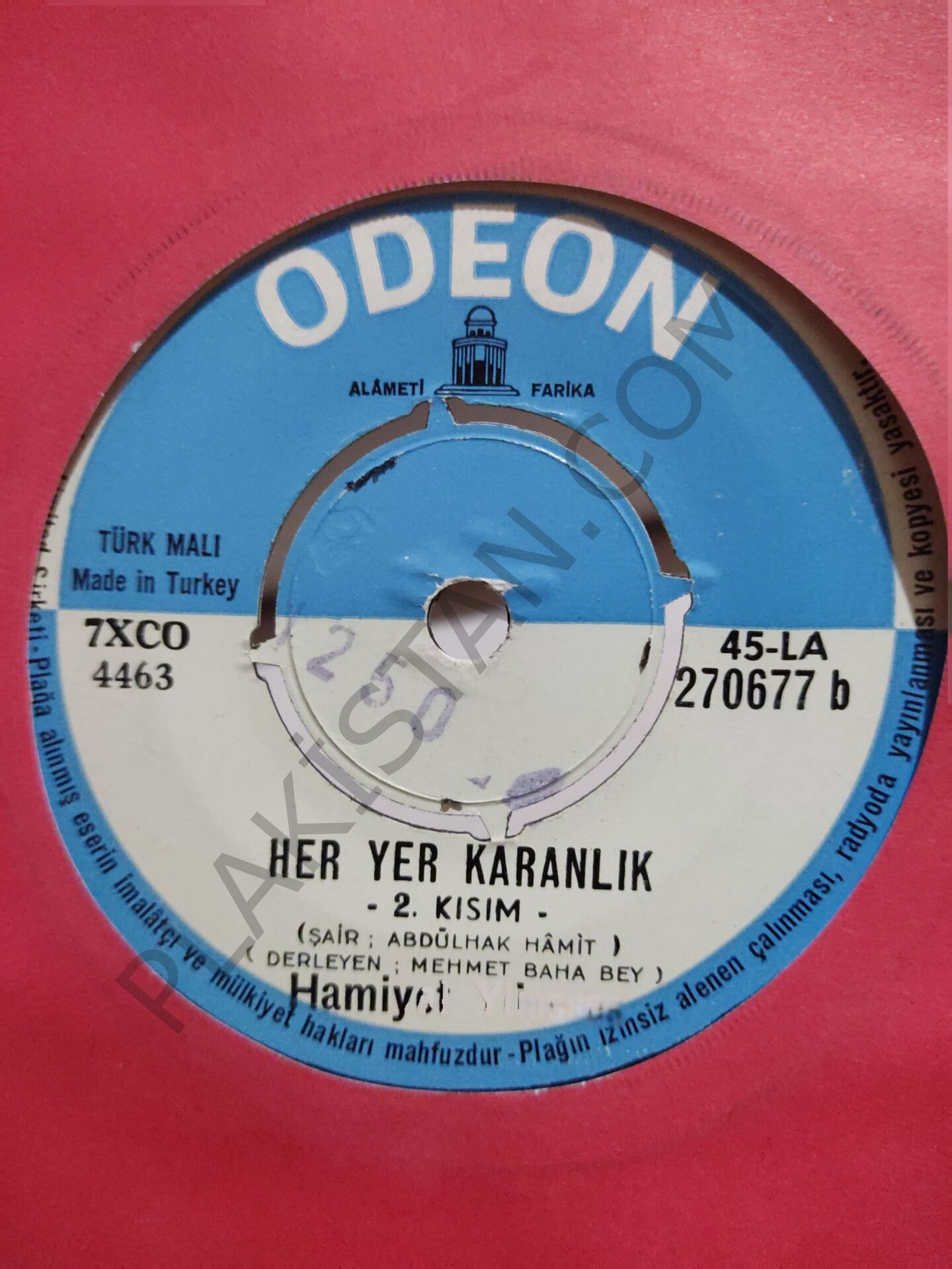Hamiyet Yüceses - Her Yer Karanlık 45lik PLAK