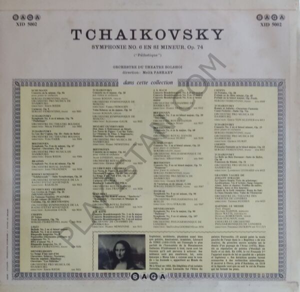 Tchaikovsky Symphony No. 6 En Si Mineur Op. 74 Pathetique LP PLAK