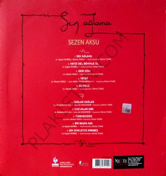 Sezen Aksu 2017 Baskı Sen  ağlama LP PLAK