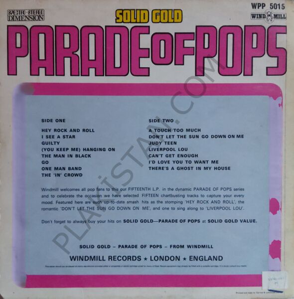 Solid Gold Parade Of Pops LP PLAK