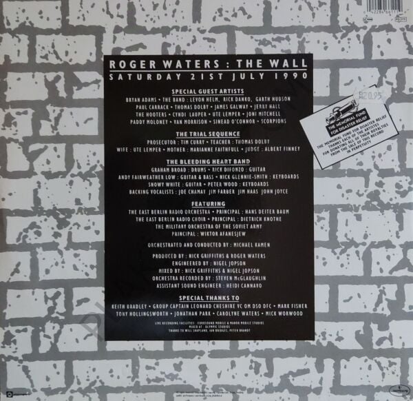 Roger Waters – The Wall (Live In Berlin) 2 LP PLAK