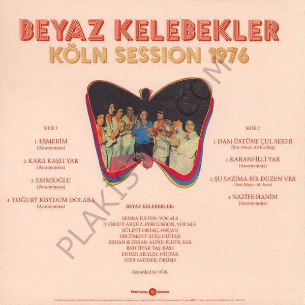 BEYAZ KELEBEKLER - KÖLN SESSION 1976  PHARAWAY BASKI )  LP PLAK