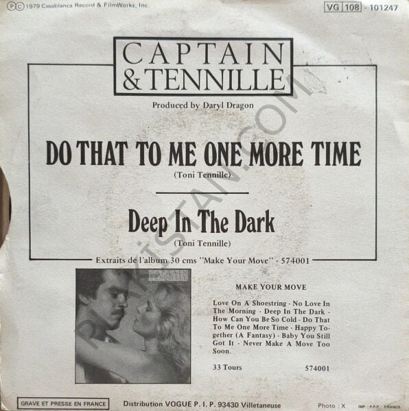 The Captain & Tennille* – Do That To Me One More Time / Deep In The Dark 45 LİK PLAK