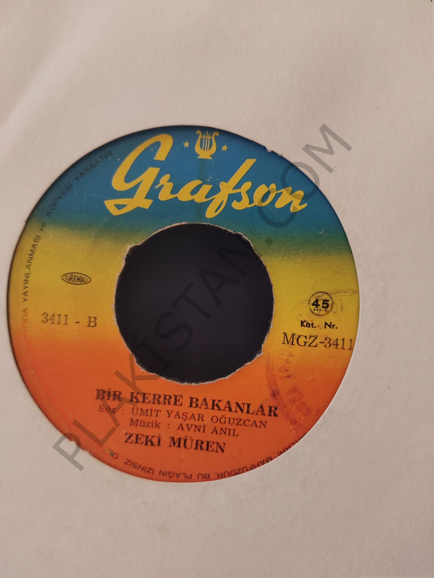 Zeki Müren Ağla Gitar Çal Gitar 45lik