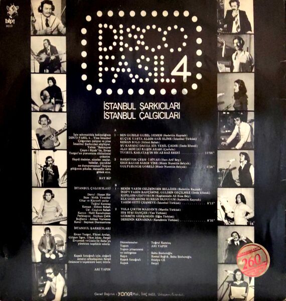 İstanbul Çalgıcıları İstanbul Şarkıcıları Disco Fasıl 4 LP