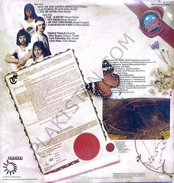 The Good Earth LP, Manfred Mann's Earth Band BS- LP PLAK
