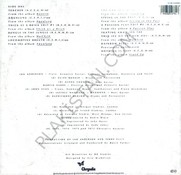 JETHRO TULL - M.U. - THE BEST OF JETHRO TULL LP PLAK