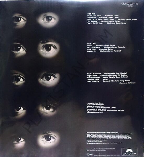 RAINBOW - STRAIGHT BETWEEN THE EYES LP PLAK