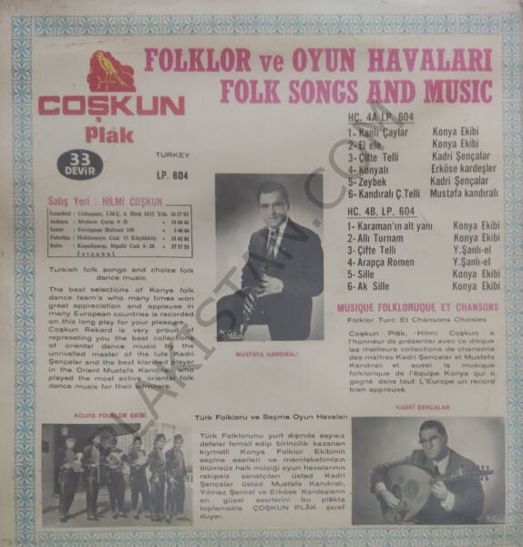 Turkish folks and selections of belly dances LP PLAK