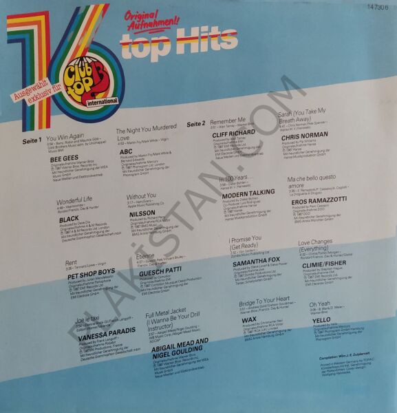 Club Top 13 International - September/Oktober 1988 LP PLAK