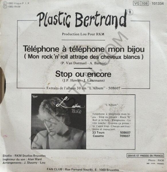 Plastic Bertrand – Stop Ou Encore 45 LİK PLAK