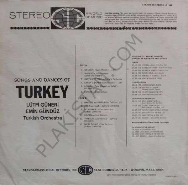 Songs and dances of Turkey LP