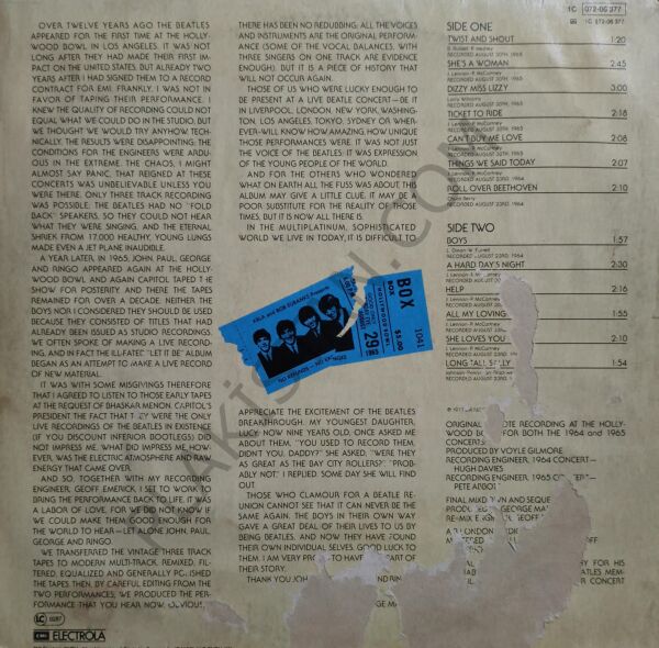 The Beatles – The Beatles At The Hollywood Bowl LP PLAK