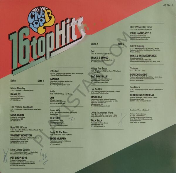 16 top hit LP PLAK