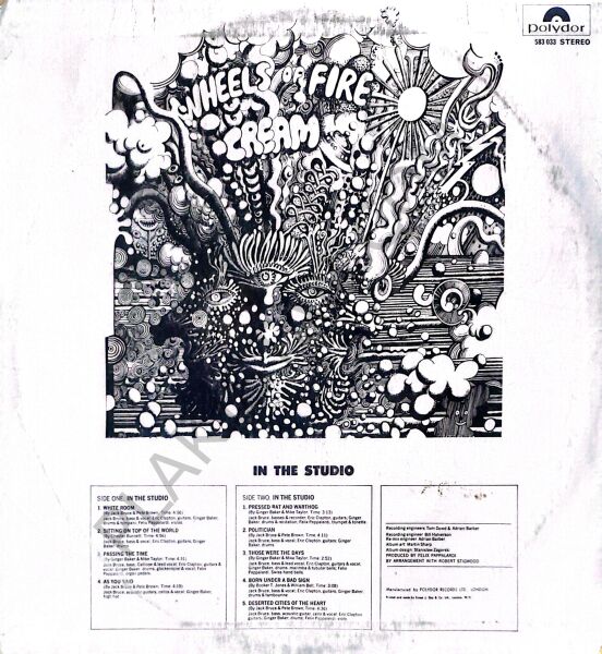 CREAM - WHEELS OF FIRE LP PLAK