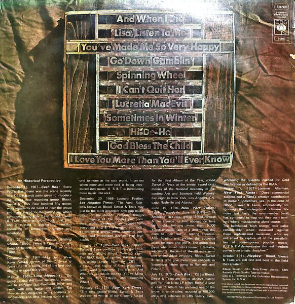 BLOOD, SWEAT & TEARS – Greatest Hits LP PLAK