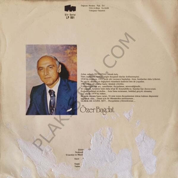 Özer Bağdat & Ölmekte güzel şey LP PLAK