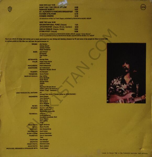Frank Zappa – Apostrophe LP PLAK