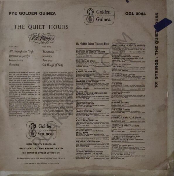 101 Strings – The Quiet Hours LP PLAK